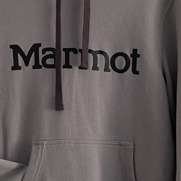 Unisex Marmot grey pullover hoodie size Small - Picture 8 of 12